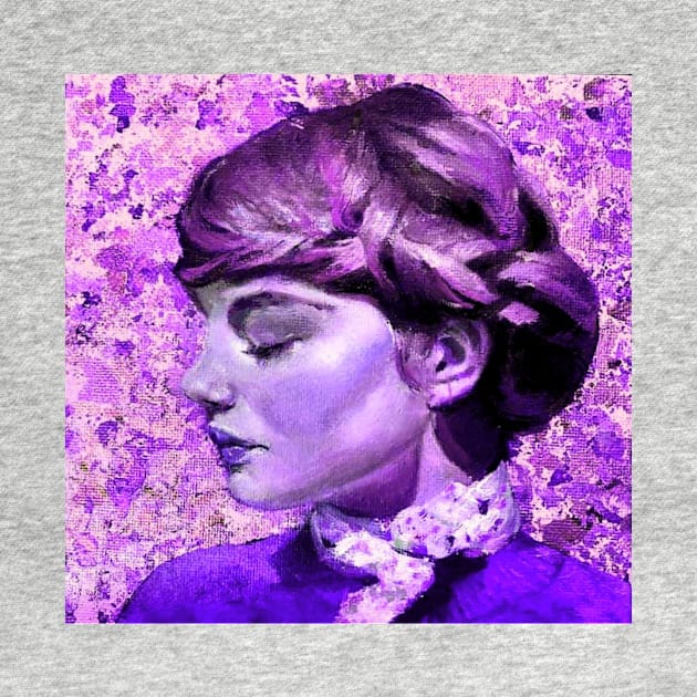 Movie star vintage violet print lady by LukjanovArt